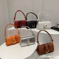 حقيبة نسائية كروس بودي بنمط تمساح – جلد PU وحزام حبل